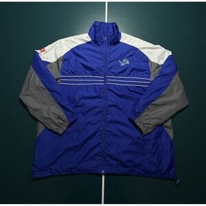 Detroit Lions Sports Illustrated Full Zip Windbreaker Jacket Mens 2XL NFL Reebok